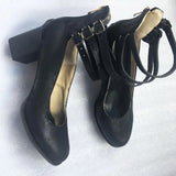 Women's Vintage Summer Heels | Ankle Strap, Closed Toe