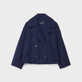 Women's Cropped Wool Coat | Double-Breasted, Wide Lapel