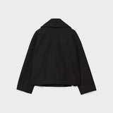 Women's Cropped Wool Coat | Double-Breasted, Wide Lapel
