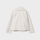 Women's Cropped Wool Coat | Double-Breasted, Wide Lapel