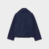 Women's Cropped Wool Coat | Double-Breasted, Wide Lapel