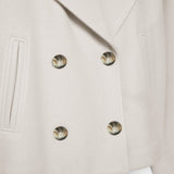 Women's Cropped Wool Coat | Double-Breasted, Wide Lapel