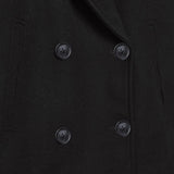 Women's Cropped Wool Coat | Double-Breasted, Wide Lapel