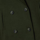 Women's Cropped Wool Coat | Double-Breasted, Wide Lapel
