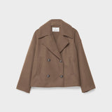 Women's Cropped Wool Coat | Double-Breasted, Wide Lapel