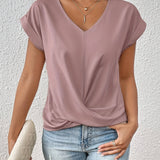 Women’s Casual Summer T-Shirt | Short Sleeve, V-Neck