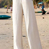 Women's Summer Pants | High Waisted, Linen Wide Leg