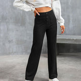 Women's Summer Trousers | Button Front, Wide Leg