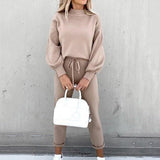 Women’s Knitted Lounge Set | Drawstring, Balloon Sleeves