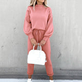 Women’s Knitted Lounge Set | Drawstring, Balloon Sleeves