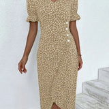 Women's Floral Summer Midi Dress | Puff Sleeve, Wrap Style