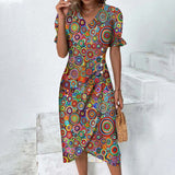 Women's Floral Summer Midi Dress | Puff Sleeve, Wrap Style