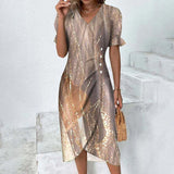 Women's Floral Summer Midi Dress | Puff Sleeve, Wrap Style