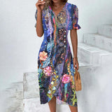 Women's Floral Summer Midi Dress | Puff Sleeve, Wrap Style