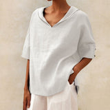 Women's Summer Tunic Top | Linen, V-Neck