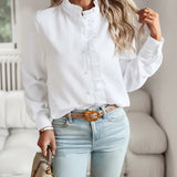 Women’s Casual Summer Shirt | Long Sleeve, Frilled