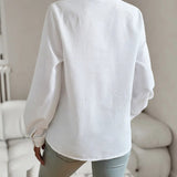 Women’s Casual Summer Shirt | Long Sleeve, Frilled