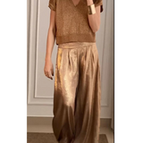 Women’s Co Ord Set | Shimmer Knit, Wide-Leg Trousers