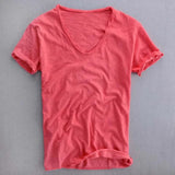 Men’s Vintage Summer T-Shirt | V-Neck, Short Sleeve