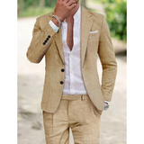 Men Formal Two Piece Suit | Slim, Light Olive