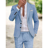 Men Formal Two Piece Suit | Slim, Light Olive