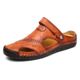 Men’s Summer Leather Sandals | Open-Toe, Hand-Stitched