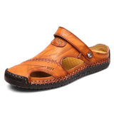Men’s Summer Leather Sandals | Open-Toe, Hand-Stitched