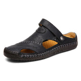 Men’s Summer Leather Sandals | Open-Toe, Hand-Stitched