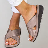 Women's Summer Slip-On Sandals | Criss-Cross, Open Toe