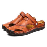 Men’s Summer Leather Sandals | Open-Toe, Hand-Stitched