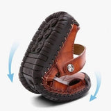 Men’s Summer Leather Sandals | Open-Toe, Hand-Stitched