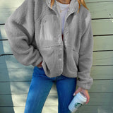 Daina - Elegant oversized warm fleece jacket