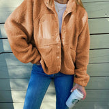 Daina - Elegant oversized warm fleece jacket