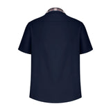 Men’s Summer Casual Shirt | Checked Trim, Short Sleeve