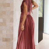 Women's Elegant Pleated Party Dress | Midi