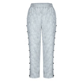 Women's Summer Pants | Cropped, Button Detail