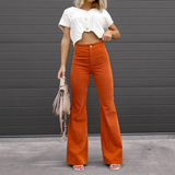 Tifanie - Elegant high-waist corduroy flared trousers