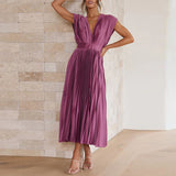 Women's Elegant Pleated Party Dress | Midi