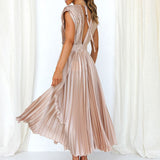 Women's Elegant Pleated Party Dress | Midi