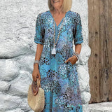 Dorina | Printed V-Neck Dress