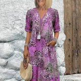 Dorina | Printed V-Neck Dress