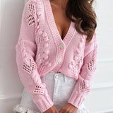 Edlyn - Soft comfortable V-neck button cardigan