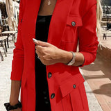 Evarine - Elegant long-sleeve blazer with lapel collar