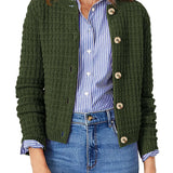 Dixie - Chic textured knit button-front cardigan