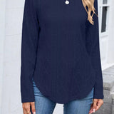 Luzette - Diamond pattern knit long sleeve sweatsirt