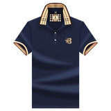 Men’s Designer Polo Shirt | Checked Trim, Short Sleeve