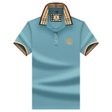 Men’s Designer Polo Shirt | Checked Trim, Short Sleeve