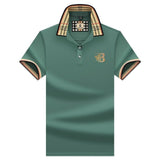 Men’s Designer Polo Shirt | Checked Trim, Short Sleeve