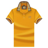 Men’s Designer Polo Shirt | Checked Trim, Short Sleeve