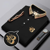 Men’s Designer Polo Shirt | Checked Trim, Short Sleeve